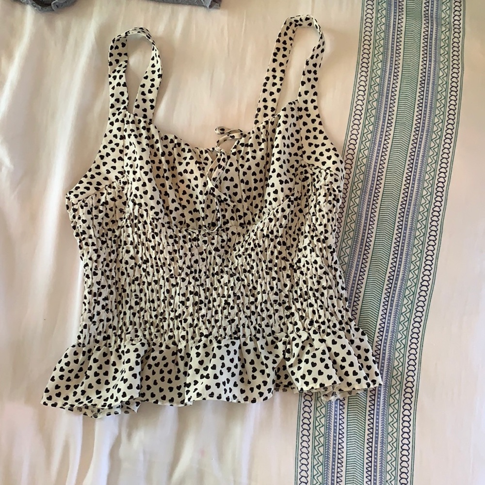 top shop black and white top